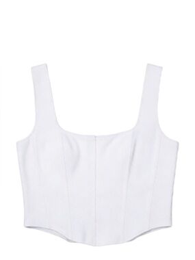 White Corset-Style Crop Top
